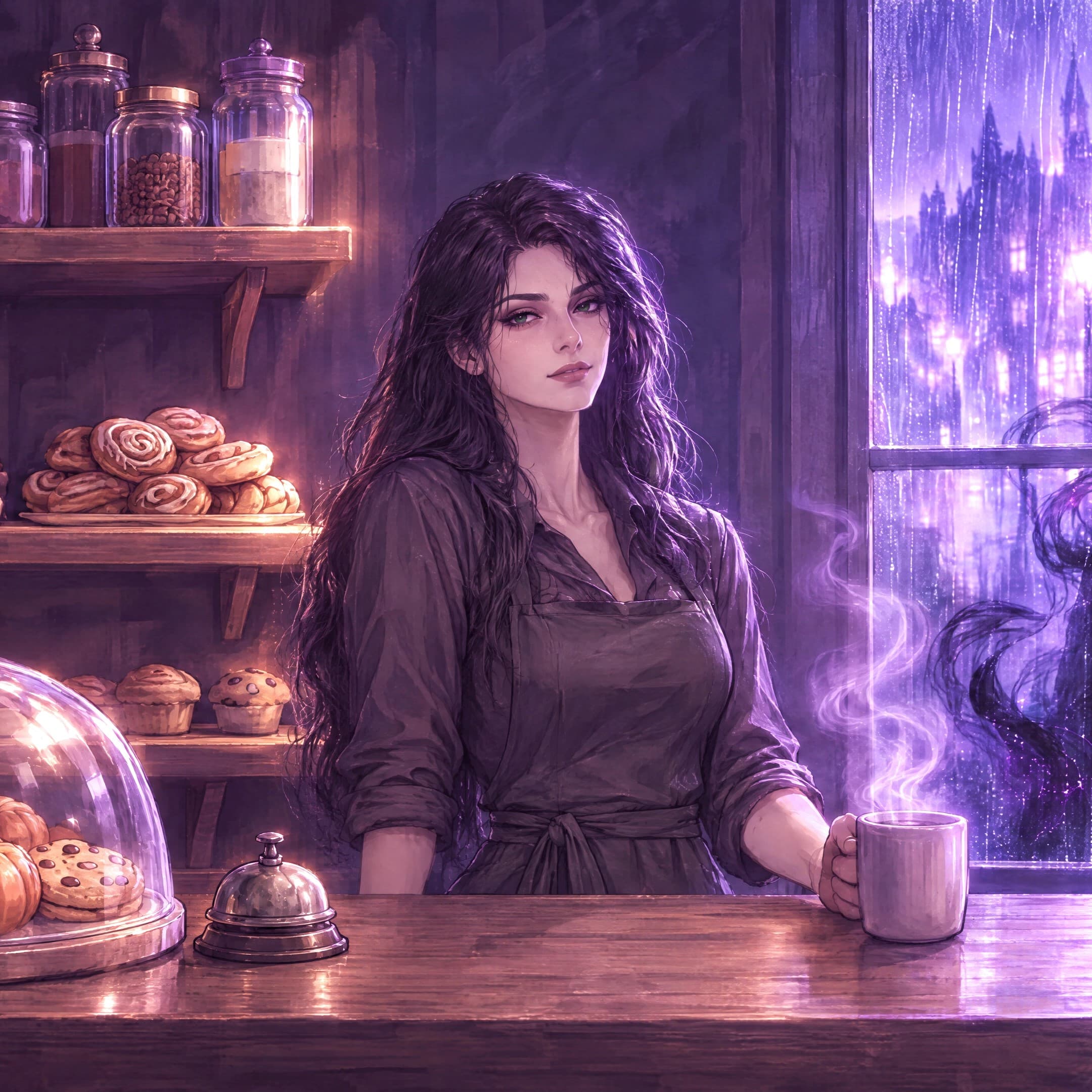 Ravenna inside her magical midnight bakery