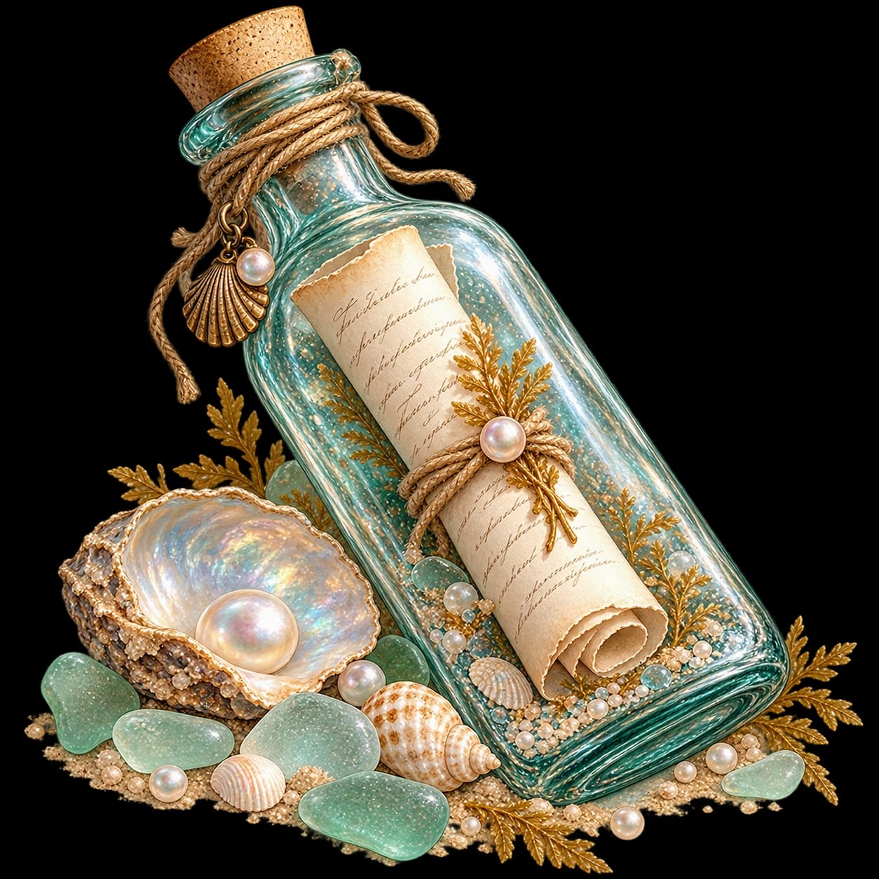 A glass bottle carrying a handwritten message washed ashore on the coast of Saltwake